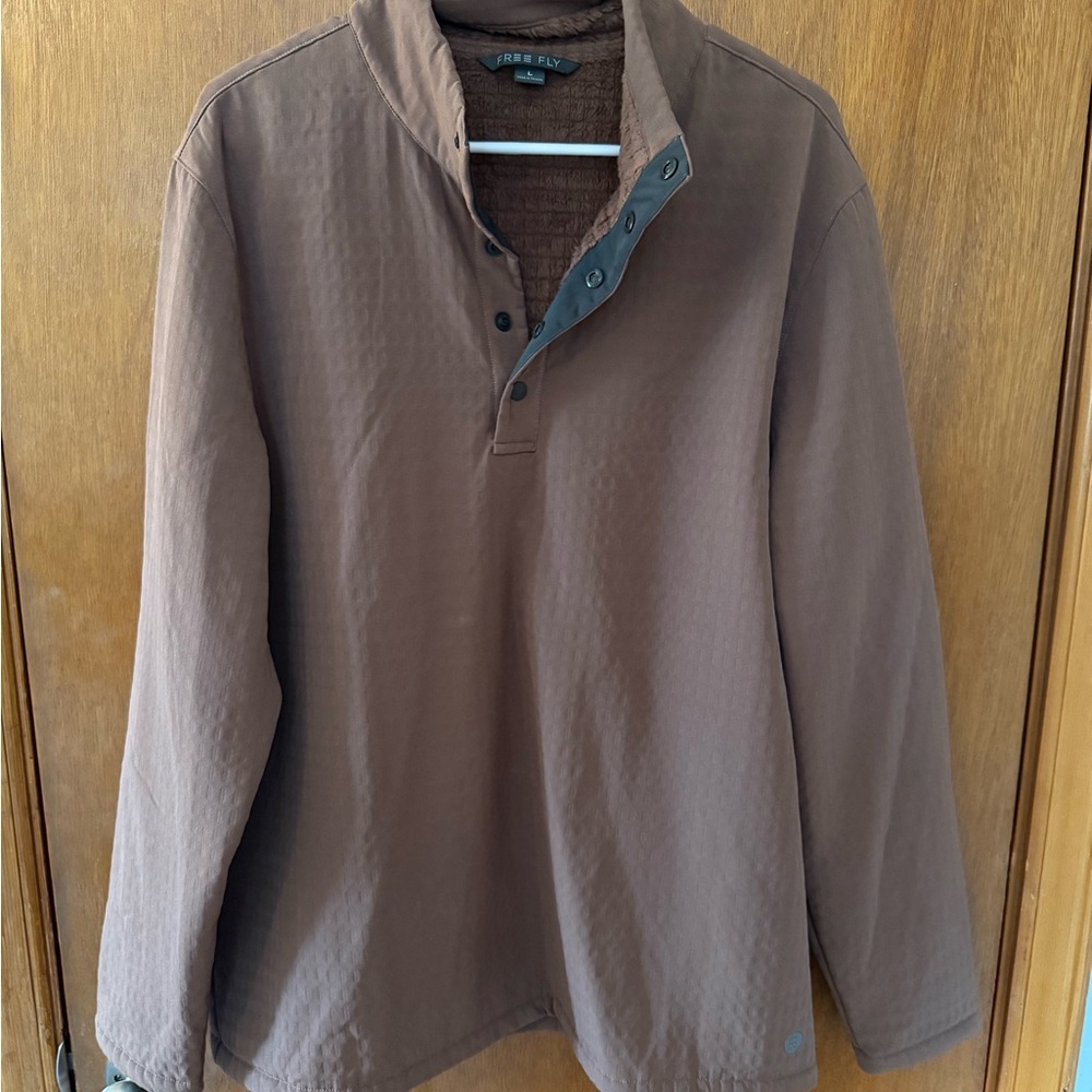 Free Fly Apparel Men's Gridback Fleece Snap Pullover Jacket Mustang